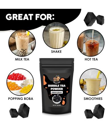 Bubble Tea Powder Kit | Grass Jelly Mix | 1LB (454g) | 18 Servings | Instant Boba Drink Mix for Smoothies and Tapioca Pearl Milk Tea - Buy Online on GoSupps.com
