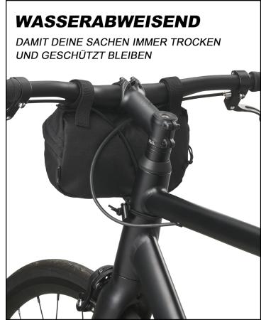 Avor Bar Bag Mini Black Eclipse | Water-Repellent Handlebar Pocket | 1L Volume | 2 Indoor Pockets | Sustainable & PFC-Free - Buy Online on GoSupps.com