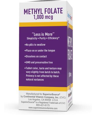 Superior Source Methyl Folate 1000 mcg - 60 Tablets for Enhanced Health - Buy Online on GoSupps.com