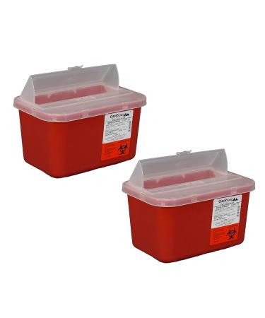 One Gallon Sharps Containers with Pop Up Lid (Two Pack) by Oakridge Products