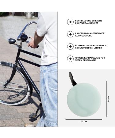 Urban Two-Wheeler Bicycle Bell Big Mama | Retro Style Bell for Dutch Women's & Children's Bikes | Pastel Turquoise & More Colors - Buy Online on GoSupps.com