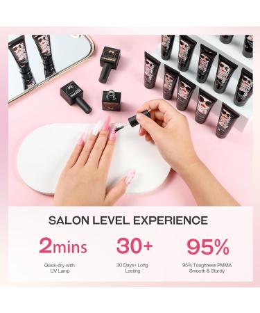 Morovan Poly Gel Nail Kit - 20 Colors with UV Light | Glitter Nail Starter Kit for DIY Home Nail Extensions | Ideal Gifts for Women - Buy Online on GoSupps.com