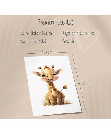 Lavema A4 Safari Animal Poster for Children's Room | Happy Africa Wall Art | Unframed Baby Room Decoration for Boys & Girls - Buy Online on GoSupps.com