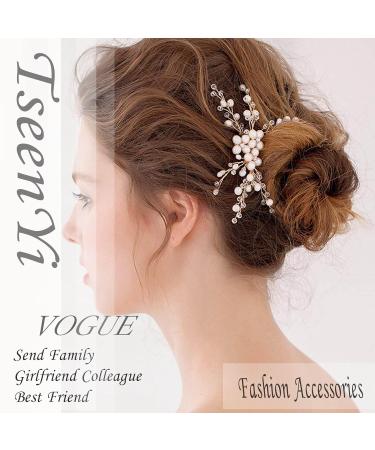 Shop Tseenyi Bridal Hair Accessories - Rhinestone Pearl Hair Clips & Crystal Hairpins for Weddings | Perfect Valentine's Day Gift - Buy Online on GoSupps.com