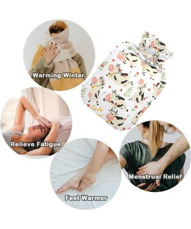 NAANLE Cute Cow Hot Water Bottle 1L Thermal Therapy for Pain Relief Bed Warming and Hand/Foot Warmer - Buy Online on GoSupps.com