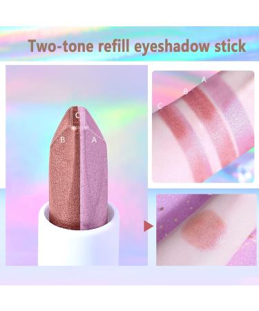 Buy Hirock 6 Two-Tone Eyeshadow Pen - Glitter Long-Lasting Cream Stick for Smoky Makeup & Color Gradient (01) - Buy Online on GoSupps.com