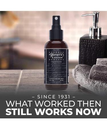 Porter's Lotion Original Formula - Natural Moisturizing Spray for Dry Skin - 4 oz - Witch Hazel, Rosemary, Camphor Oil - Green Soap - Relief for Hands and Body - Buy Online on GoSupps.com