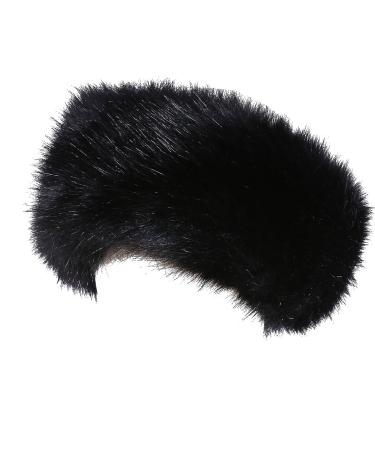 soul young ladies winter faux fox hairband bow design elastic headband head band DISPOSABLE packaging black