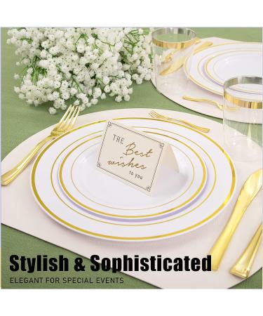 WDF 100 Piece Gold Plastic Forks - 7.4inch Disposable Cutlery for Parties, Weddings & Daily Use - Heavy Duty Gold Plastic Silverware for Desserts & Cakes - Buy Online on GoSupps.com