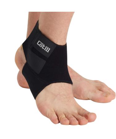 Cotill Ankle Support Brace - Adjustable Ankle Compression Wrap Strap for Ligament Damage & Sprained Ankle Plantar Fasciitis Achilles tendonitis Three Sizes for Men Women (M) M (Pack of 1)