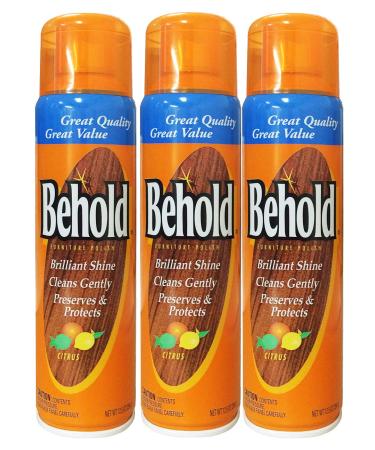 Behold Furniture Polish, Citrus, 12.5 Oz (Pack of 3) Citrus 12.5 Fl Oz (Pack of 3)