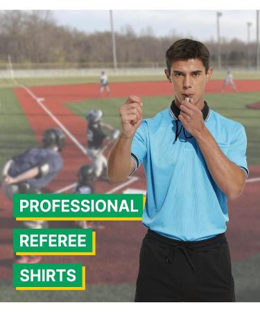 Men's Polo Referee Shirt - Baseball & Softball Official Umpire Jersey - Light Blue, Medium - Buy Online on GoSupps.com