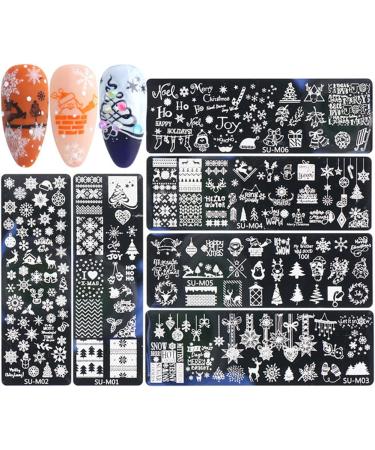 Herbests 6-Piece Nail Art Stencil Set | Self-Adhesive DIY Decoration Plates | Stainless Steel Templates for Women & Girls | Perfect Christmas Gift - Buy Online on GoSupps.com