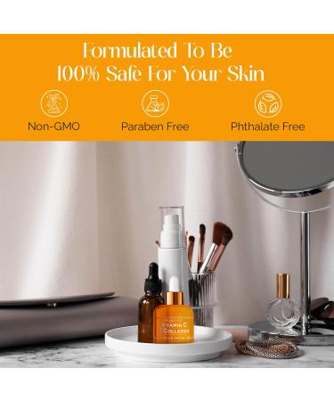 Bella Beauty Vitamin C Serum with Collagen - Dark Spot Reduction Skin & Anti-Aging - Dermatologist Tested Cruelty-Free Korean Skin Care for All Skin Types - 1.69 Fl. Oz Vitamin C & Collagen - Buy Online on GoSupps.com