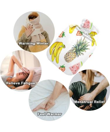 Naanle Banana Strawberry Pineapple Water Bottle | 1L Transparent Hot Water Bottle for Heat & Cold Therapy | Pain Relief & Comfort - Buy Online on GoSupps.com