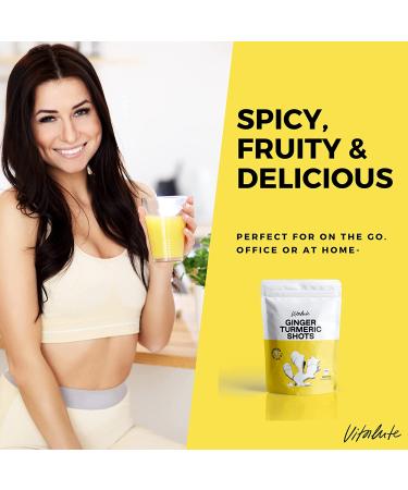 Ginger Shots with Turmeric - 80 Shots with Curcumin, Cayenne Pepper, and Vitamin C - Sugar-Free Ginger Powder Drink - Buy Online on GoSupps.com