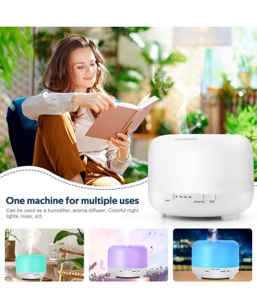 Aromatherapy Essential Oil Diffuser 500ml - Remote Control, Ultrasonic Cool Mist, Timer & Light - for Home, Bedroom, Office - White - Buy Online on GoSupps.com