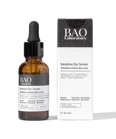 BAO Laboratory Intuition Eye Serum | Vitamin E  Cucumber Seed Oil And Hyaluronic Acid | Eye Serum for Wrinkles  Finelines and Dark Spots | Best Eye Serum For All Skin Types (30 ML) 1 Fl Oz (Pack of 1)