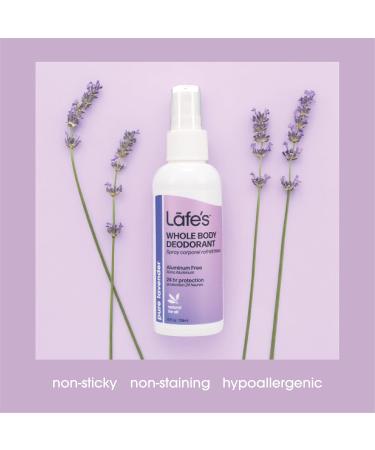 Lafe's Natural Deodorant | 4 Ounce Whole Body Non-Aerosol Deodorant Spray | Aluminum Paraben & Baking Soda Free | Pure Lavender - Buy Online on GoSupps.com