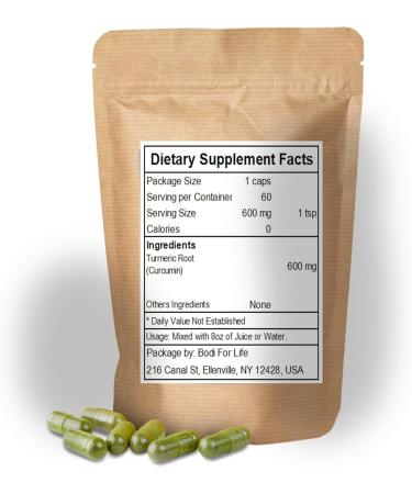 bodi : True Turmeric Capsule | 60 to 120 Capsules | 100% Pure Natural Hand Crafted (60 caps) 60 Count (Pack of 1) - Buy Online on GoSupps.com