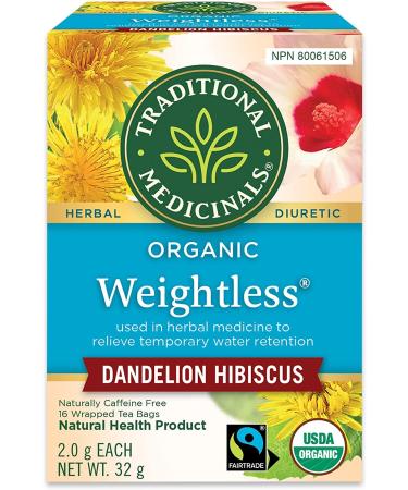 Traditional Medicinals Organic Weightless Dandelion Hibiscus Herbal Tea 16 Bags (Pack of 1)