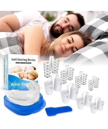 2 pieces of anti -snoring rail+8 pieces of anti -snoring nasal spreader reusable snoring stopper anti -schnarch bite track against teeth grinding anti -snoring for better sleep