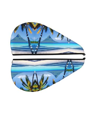 Tahiti Beaches Coral Velvet Dry Hair Cap | Ideal for Home Travel Pool Parties & More - Buy Online on GoSupps.com