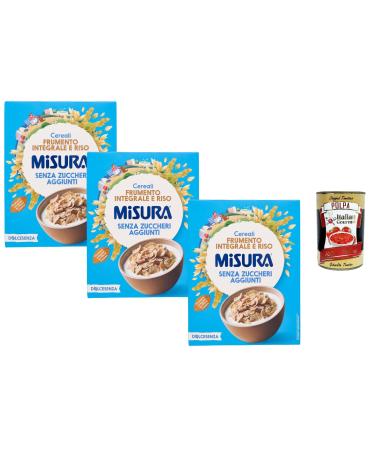 Italian Gourmet E.R. Misura Cereali Integrali Fiocchi di Frumento Dolcesenza Set of 3 oat and rice flakes without added sugar 350 g + Italian Gourmet pulp 400 g