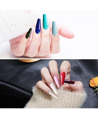 LoveOurHome 400pc Long Colored Coffin Press on Nails - Assorted Coffin False Fingernails for Women in 20 Colors - Buy Online on GoSupps.com