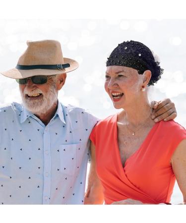 Quzente Lace Hairband Lace Pearl Floral Hairband | Boho Elegant Wide Headwrap Hair Pearl Accessories Lace Hairbands Headwrap for Girls Teens Black - Buy Online on GoSupps.com