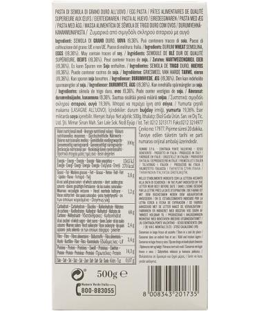 Rummo Lasagna No. 173 Authentic Italian Pasta Made with Durum Semolina Wheat and Eggs 500g (Pack of 1) - Buy Online on GoSupps.com
