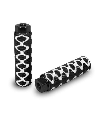 Vansa 1 Pair 3/8 inch - 26 Teeth Aluminum Alloy Bike Pegs for Mountain Bike BMX Equipment Black 3/8 inch