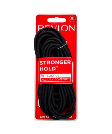 REVLON Extra Long Black Hair Elastics, 16 Count - Buy Online on GoSupps.com