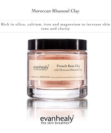 Evanhealy French Rose Clay Face Mask | Exfoliating & Cleansing Pink Clay for Sensitive Skin | Pore Minimizer Rhassoul Clay Mask - International Shipping Available - Buy Online on GoSupps.com