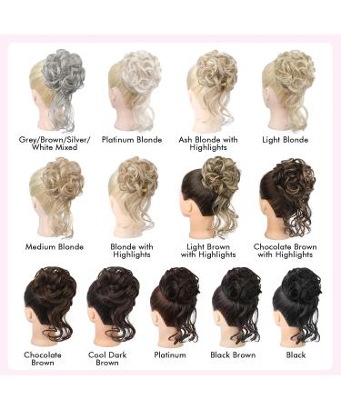 REECHO Blonde Messy Bun Hair Piece for Women - Synthetic Updo Elastic Hair Bun with Pale Highlights - Buy Online on GoSupps.com