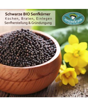  PEPPERMINTMAN Organic black mustard seeds 1000g - German culture - Seasoning and mustard manufacturing - PEPPERMINTMAN - Buy Online on GoSupps.com