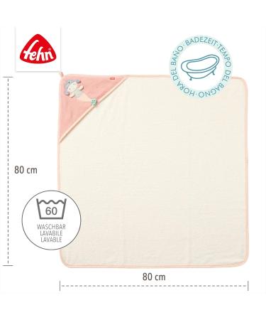 Fehn Baby Mermaid Bathing Towel - Pink Hooded Poncho for Toddlers 0+ Months | Soft Terry Towel 80x80 cm - Buy Online on GoSupps.com