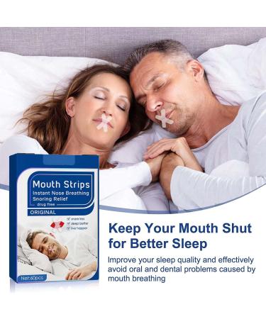 60Pcs Gentle Sleep Mouth Tape for Nasal Breathing | Anti Snoring Strips for Nose Breathing | Improve Sleep Quality & Stop Snoring - Buy Online on GoSupps.com
