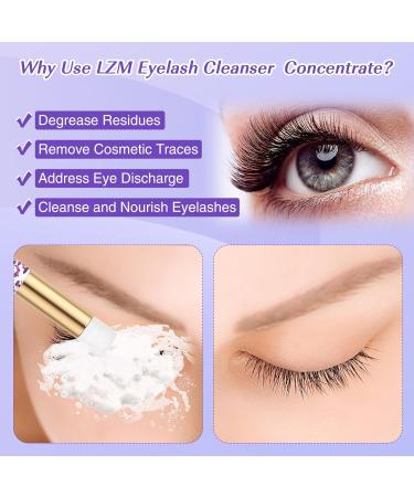 LZM Eyelash Extension Shampoo Concentrate Cleaning Concentrate for Eyelash Extensions with Brush Foam Bottle Soap Baking Solution for Eyelashes and Face 100 ml - Buy Online on GoSupps.com