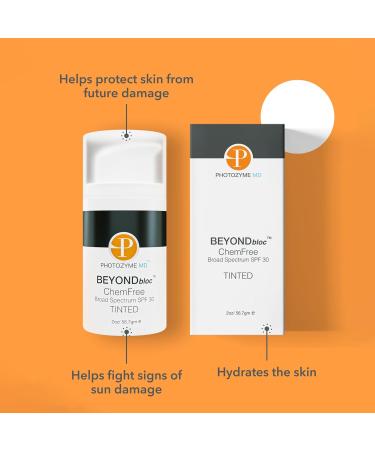 Photozyme BeyondBloc SPF 30 Tinted Sunscreen - Anti-Aging Hydration for All Skin Types | Chemfree Broad Spectrum Protection - Buy Online on GoSupps.com