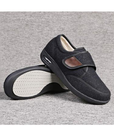 HOAPL Women's Edema Shoes with Adjustable Strap and Air Cushion for Diabetic Plantar Fasciitis - Black, Size 39 - Buy Online on GoSupps.com