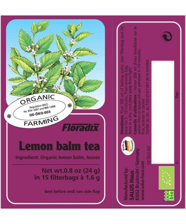 Organic Lemon Balm Herbal Tea - 24g (1 Pack) | Pure & Natural Ingredients - Buy Online on GoSupps.com