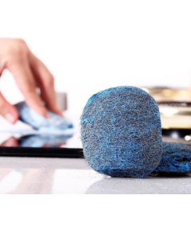 Shakven Steel Wool Soap Scrubbing Pads - Kitchen Pre-Soaped Scrubber Pad Grease Cleaning Brush Steel Wool Soap Pads Brush for Dishes Pots Pans - Buy Online on GoSupps.com