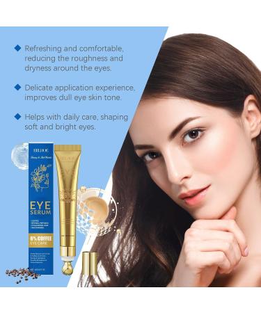 Retinol Eye Serum for Dark Circles & Puffiness with Niacinamide Hyaluronic Acid & Caffeine - Anti-Aging Under Eye Treatment for Wrinkles Brightening Firming & Depuffing - Buy Online on GoSupps.com