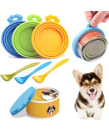 WASYPLSFOI Tin Can Lids Covers Lid Cover for Cans Tins Dog Cat Food Container Plastic 3 Standard Seal with Spoon 3+3 - Buy Online on GoSupps.com