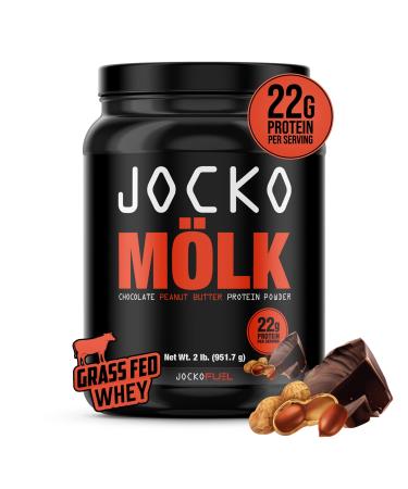 Jocko M lk Whey Protein Powder (Chocolate Peanut Butter) - Keto  Probiotics  Grass Fed  Digestive Enzymes  Amino Acids  Sugar Free Monk Fruit Blend - Supports Muscle Recovery and Growth - 31 Servings Chocolate Peanut But...
