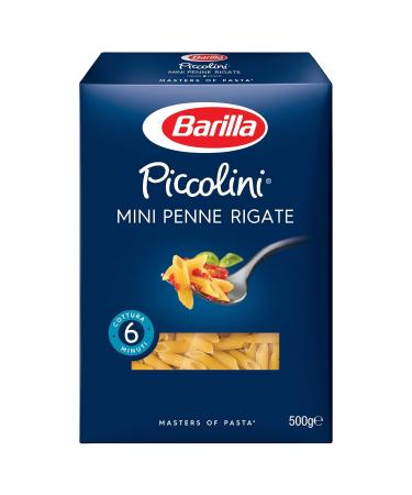 Barilla Piccolini Mini Penne Rigate - High-Quality Durum Wheat Pasta 500g (Pack of 5) - Quick 6-Minute Cooking Time - International Shipping Available - Buy Online on GoSupps.com