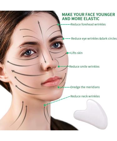 Heart-Shaped Guasha Board for Face Massage | White Synthetic Scraper for Skin Lifting & Body Massage - Shop Internationally - Buy Online on GoSupps.com