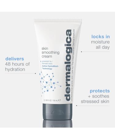 Dermalogica Skin Smoothing Cream 150ml with Vitamin C & Vitamin E - 48 Hours Of Continuous Hydration Antioxidant-rich Formula with Grape Seed Extract Combats Dryness and Dehydration All Skin Types - Buy Online on GoSupps.com