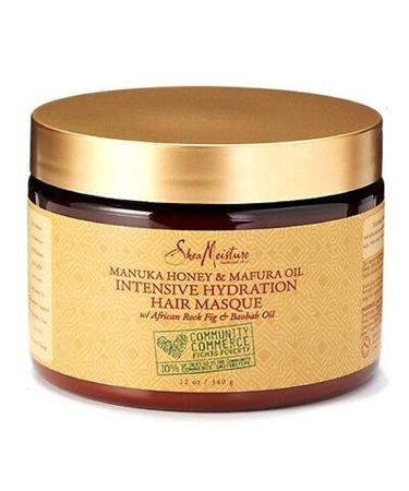 SheaMoisture Intensive Hydration Hair Masque - Manuka Honey & Mafura Oil (12 oz) - Deep Moisture for Dry Hair - Buy Online on GoSupps.com